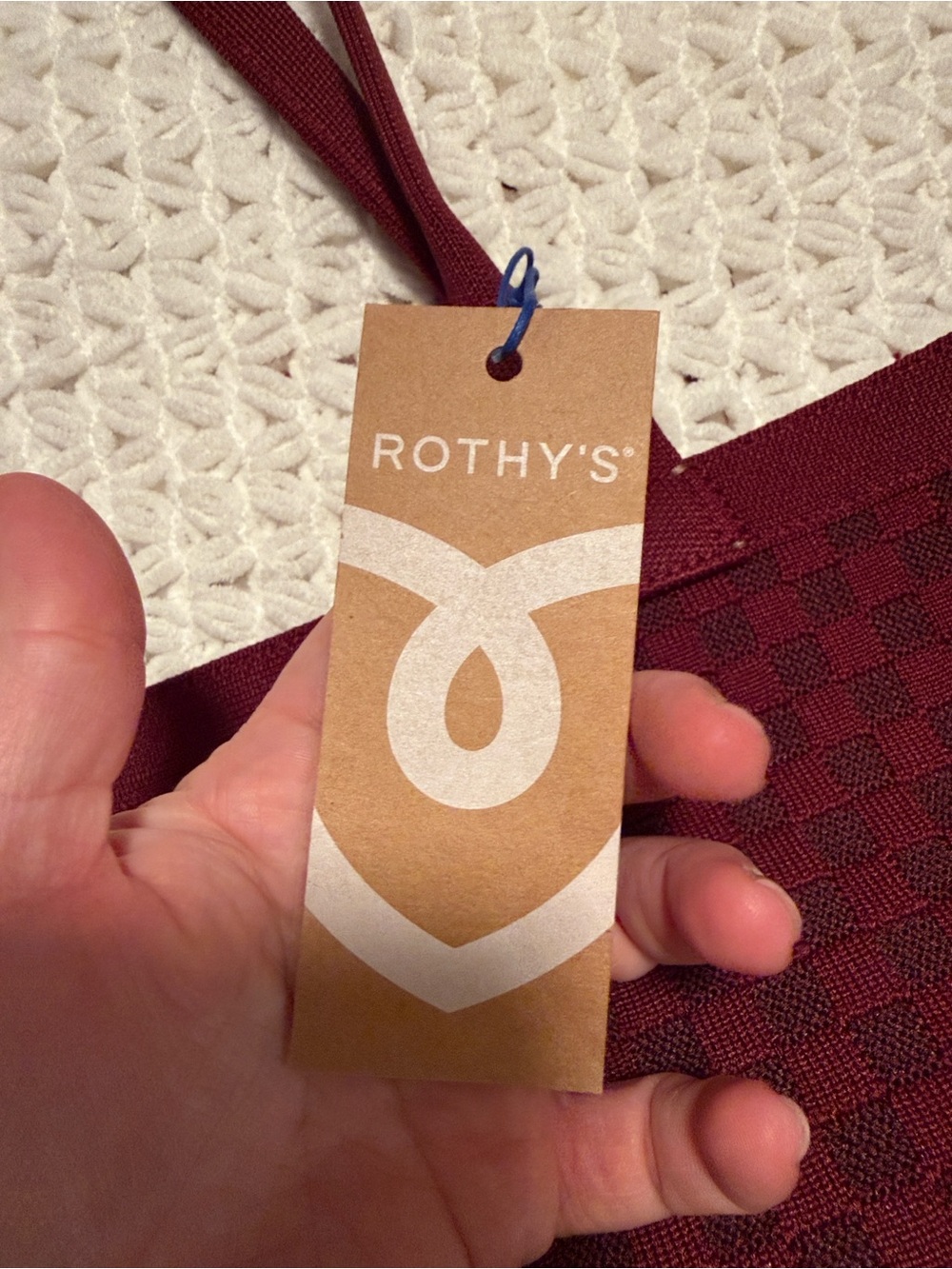 NWT Rothy’s Lightweight Zip Tote in Cabernet Check Knit Pattern - Picture 12 of 13